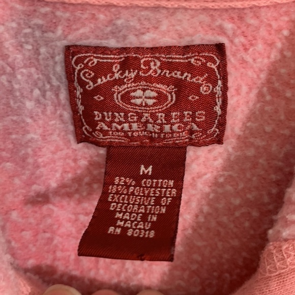 Lucky Brand Pink Tie Dye Embroidered Insignia Full Zip Hoodie size M - Picture 3 of 11